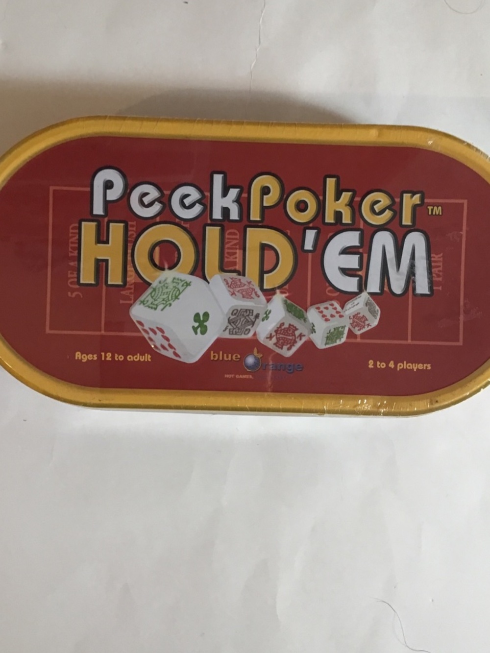 Peek Poker Hold’Em Dice Game In Tin Container